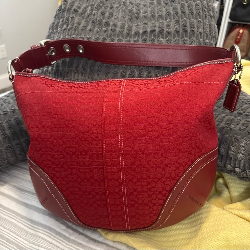 Coach Red signature y2k hobo Shoulder Bag - Picture 2 of 9